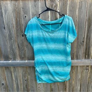 Striped Teal and Gray Women's Top